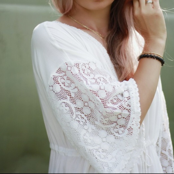 🌟Valladolid Boho Crochet Tiered Dress - Picture 6 of 7